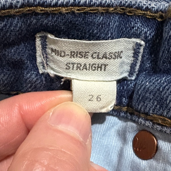 Madewell Women's Mid-Rise Classic straight Blue Jeans - Picture 3 of 11